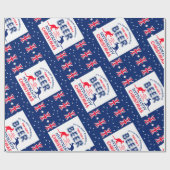 Kangaroo Beer, Australische vlag Kerstmis Cadeaupapier (Vlak)