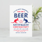 Kangaroo Bier, Australische Vlag Kerstfeest Kaart (Staand voorkant)