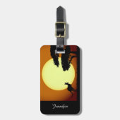 Kangaroo bij zonsondergang bagagelabel (Voorkant verticaal)