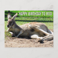 Kangaroo Bonne Anniversaire à Roo Carte Postale