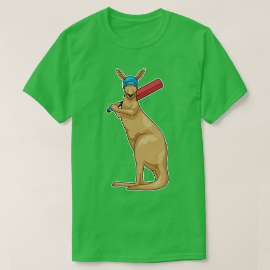 Kangaroo Cricket Cricket bat T-shirt (Design voorkant)