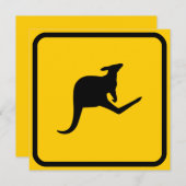 Kangaroo Crossing Invitation Kaart (Voorkant / Achterkant)