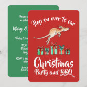 Kangaroo de fête de Noël sur les invitations (Devant / Derrière)