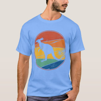 Kangaroo dieren shirt retro zonsondergang 70s vint