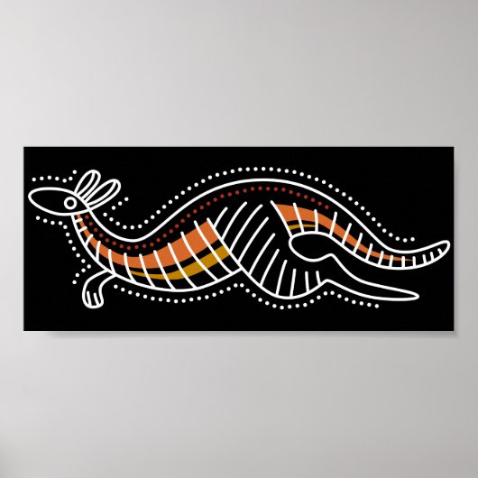 Kangaroo Dotted Design Poster (Voorkant)