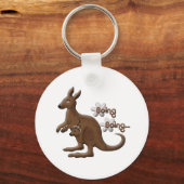 Kangaroo en Baby Kangaroo in Pouch-Sleutelhangers Sleutelhanger (Voorkant)