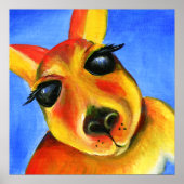 Kangaroo face whimsical poster (Voorkant)