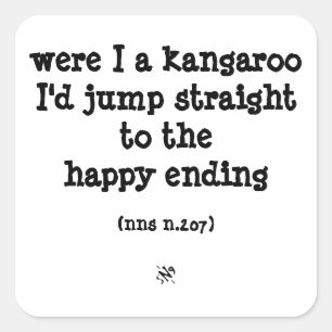 Kangaroo & geluksnonsens vierkante sticker
