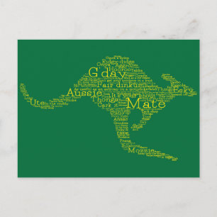 Kangaroo gemaakt van Australische slang Briefkaart