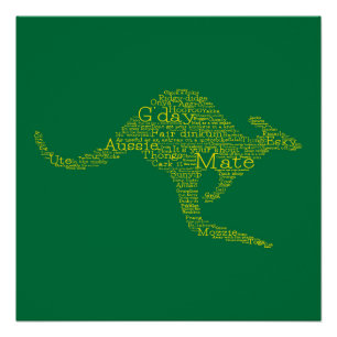 Kangaroo gemaakt van Australische slang Perfect Poster