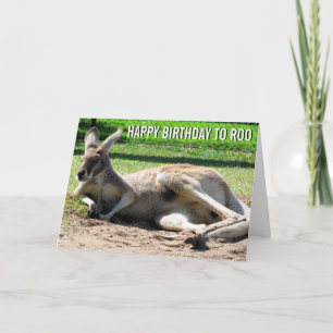 Kangaroo Happy Birthday tegen Roo Card Kaart