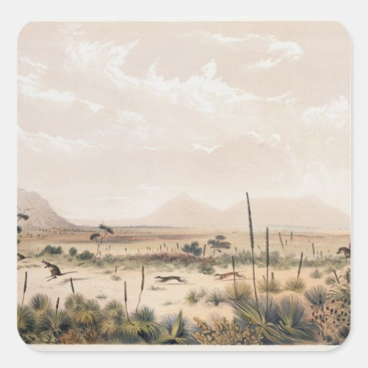 Kangaroo Hunt Vierkante Sticker (Voorkant)