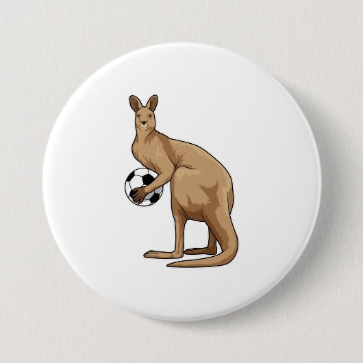 Kangaroo in de sport ronde button 7,6 cm (Voorkant)