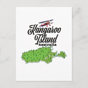 Kangaroo Island Australia-kaart Briefkaart