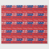 Kangaroo kerstdecor, Merry Sleigh Australian Cadeaupapier (Vlak)