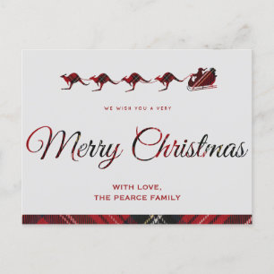 Kangaroo kerstkaarten, Santas Sleigh Australian Briefkaart