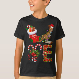 Kangaroo-kerstlampjes Led Funny Santa Hat Chri T-shirt