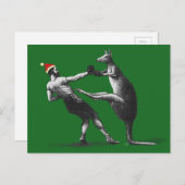 kangaroo kerstmis feestdagenkaart (Voorkant / Achterkant)