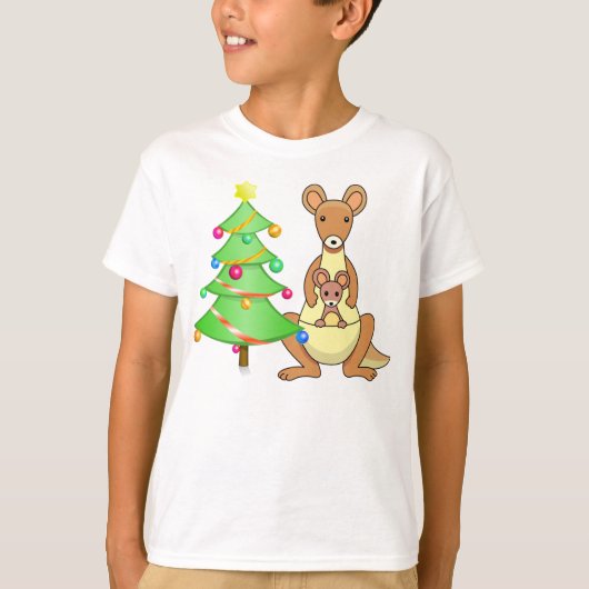 Kangaroo Kerstmis T-shirt (Voorkant)