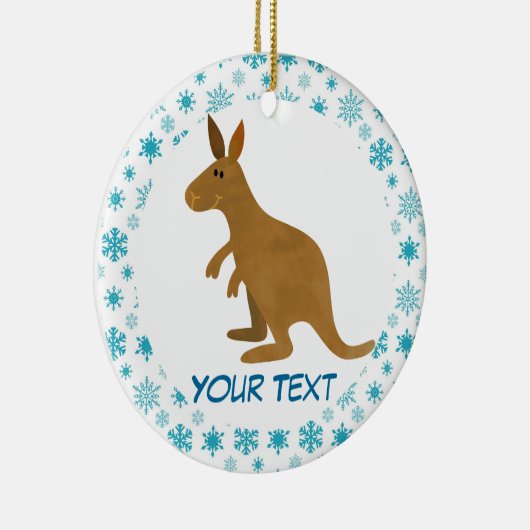 Kangaroo-kerstsiercadeau Keramisch Ornament (Rechts)