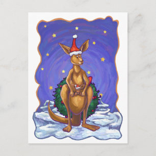 Kangaroo kerstSterrennacht Feestdagenkaart
