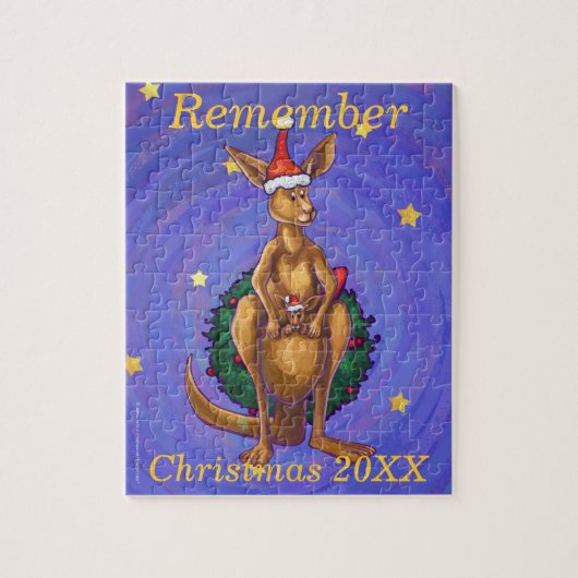 Kangaroo kerstSterrennacht Legpuzzel (Verticaal)