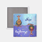 Kangaroo kerstSterrennacht Magneet (Voorkant / Achterkant)