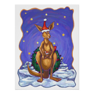 Kangaroo kerstSterrennacht Perfect Poster