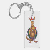 Kangaroo kerstSterrennacht Sleutelhanger (Voorkant Links)