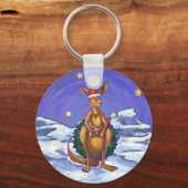 Kangaroo kerstSterrennacht Sleutelhanger (Voorkant)
