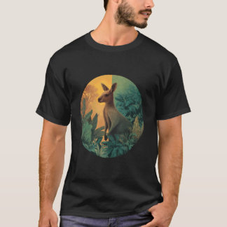 Kangaroo Lover Wildlife Motif Wallaby Animal Graph T-shirt