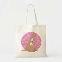 Kangaroo mama en Baby Joey op roze Patroon