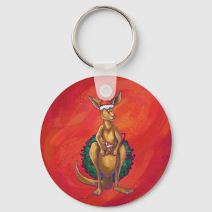 Kangaroo-mas op rood sleutelhanger