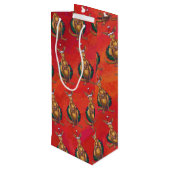 Kangaroo-mas op rood wijn cadeautas (Achterkant Gekanteld)