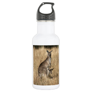 Kangaroo met Baby Joey in Pouch Waterfles