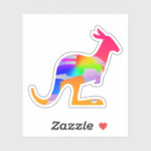 Kangaroo met kleuren-Sticker Sticker (Vel)