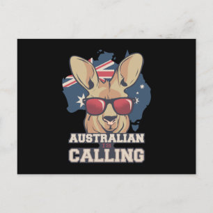 Kangaroo met zonnebril Australische roep Briefkaart