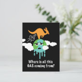 Kangaroo Methane Fart Briefkaart (Staand voorkant)
