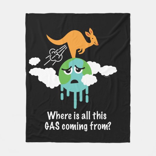 Kangaroo Methane Fart Fleece Deken (Voorkant)
