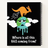 Kangaroo Methane Fart Notitieboek (Achterkant)