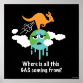 Kangaroo Methane Fart Poster (Voorkant)