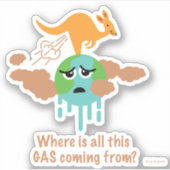 Kangaroo Methane Fart Sticker (Voorkant)