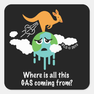 Kangaroo Methane Fart Vierkante Sticker