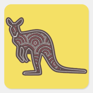 Kangaroo Mosaic Vierkante Sticker