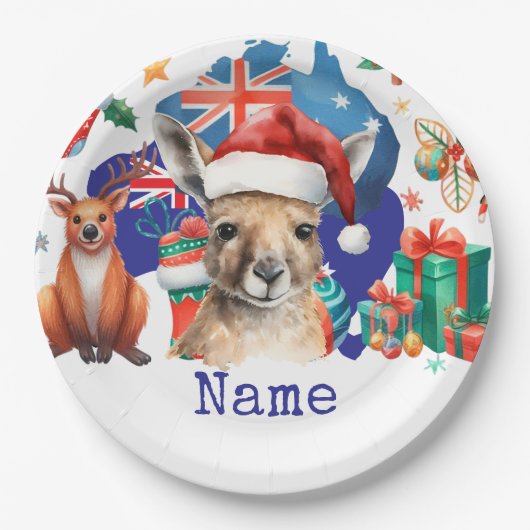 Kangaroo on Australia Flag  Papieren Bordje (Voorkant)