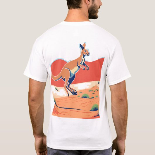 Kangaroo-ontwerp T-shirt (Achterkant)