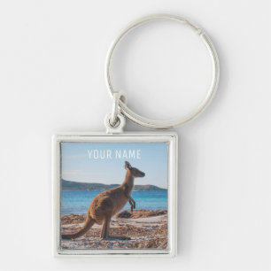 Kangaroo op de Beach Lucky Bay Australië Sleutelhanger