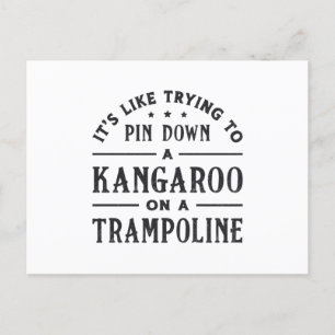 Kangaroo op een trampoline-turnast briefkaart