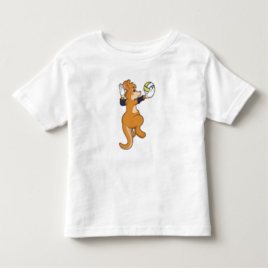 Kangaroo op volleybalsport kinder shirts (Voorkant)