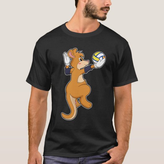 Kangaroo op volleybalsport t-shirt (Voorkant)
